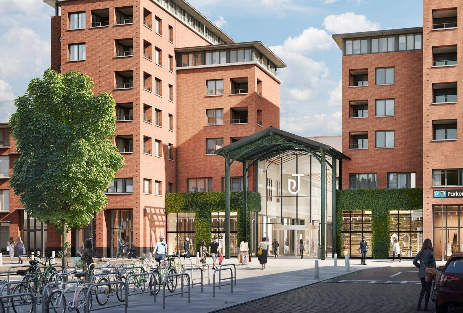 De vernieuwde entree van Winkelcentrum De Tuinen in Naaldwijk